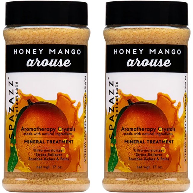 Spazazz Aromatherapy Spa and Bath Crystals - Honey Mango 17 oz (2 Pack)
