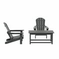 thumbnail image 5 of WestinTrends Malibu 3-PC Outdoor Patio Plastic Adirondack chair set with Coffee table ( 2 seater ), Gray, 5 of 12