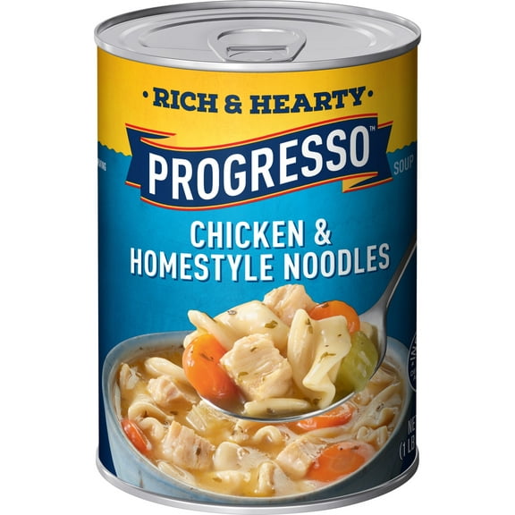 (4 pack) (4 pack) Progresso Hearty Chicken & Homestyle Noodles Soup 19 oz