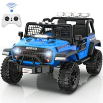 Farmdex 2 Seater 24V Ride on Toys with Remote Control, Powerful 400W Electric Ride On Truck Car for Big Kids w/20 Inch Wide Seat, Colorful LED Lights, Rich Multimedia Music, Blue