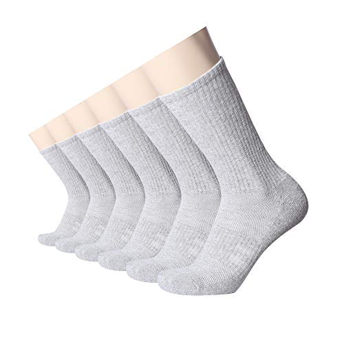 JOURNOW Combed Cotton Crew Athletic Cushion Socks for Men 6 Pairs 