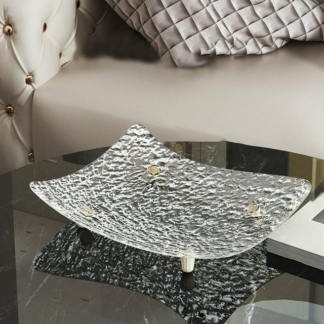 Vaidha Plateau de Présentation pour Fruits Secs Motif Glacier Table Basse