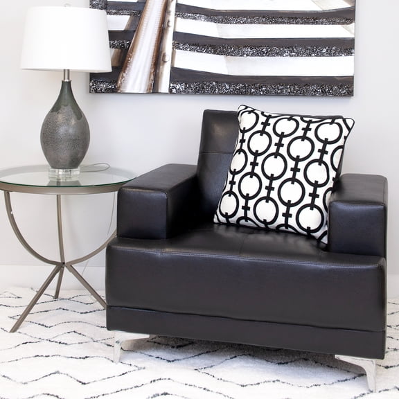 Parkland Collection Transitional Geometric Black  Pillow