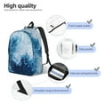 thumbnail image 3 of Yiaed Abstract Ocean Waves Print Laptop Backpack Travel Canvas Backpack Vintage Aesthetic Backpack for School Knapsack Plain Backpack Backpack for School-Small, 3 of 5
