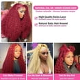 thumbnail image 6 of Deep Wave Human Hair Hd Transparent Lace Front Wig 13x4 Curly 99j Burgundy Colored, 6 of 6