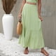 thumbnail image 2 of Moda mujer verano cintura alta sólido Casual una línea volante falda larga Wmkox8yi FGJ1952, 2 of 6