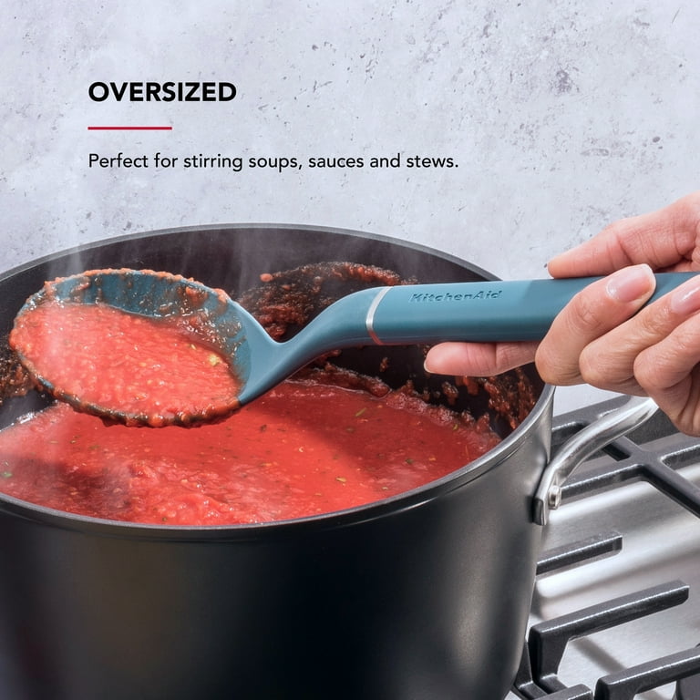 Cucchiaio Scanalato In Legno Di Betulla KitchenAid – Utensile Da Cucina Ecológico Con Gancio, Lunghezza 32,5 Cm, Adatto A Pentole Antiaderenti - 3
