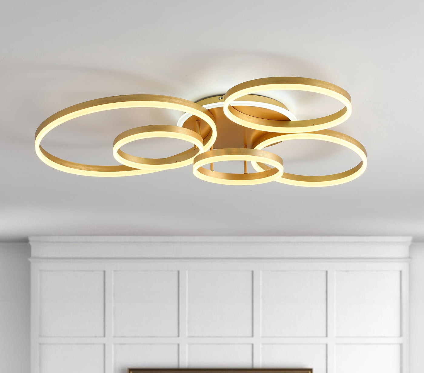 Aiwen 5-ring Shape Flush Mount Ceiling Lamp with 5 Integrated LED Lights