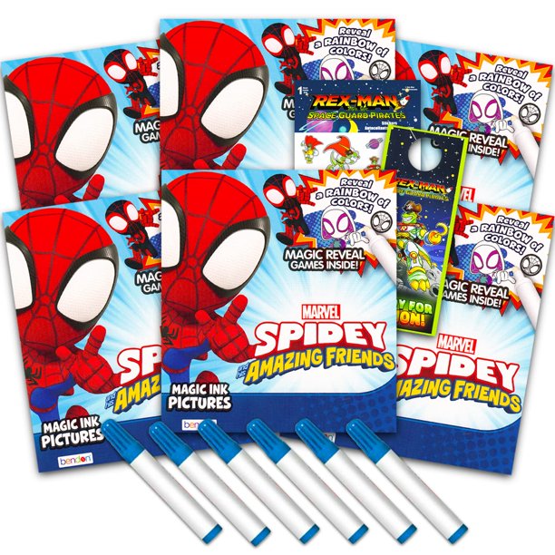 Spidey and His Amazing Friends Imagine Ink Coloring Book Set for Kids