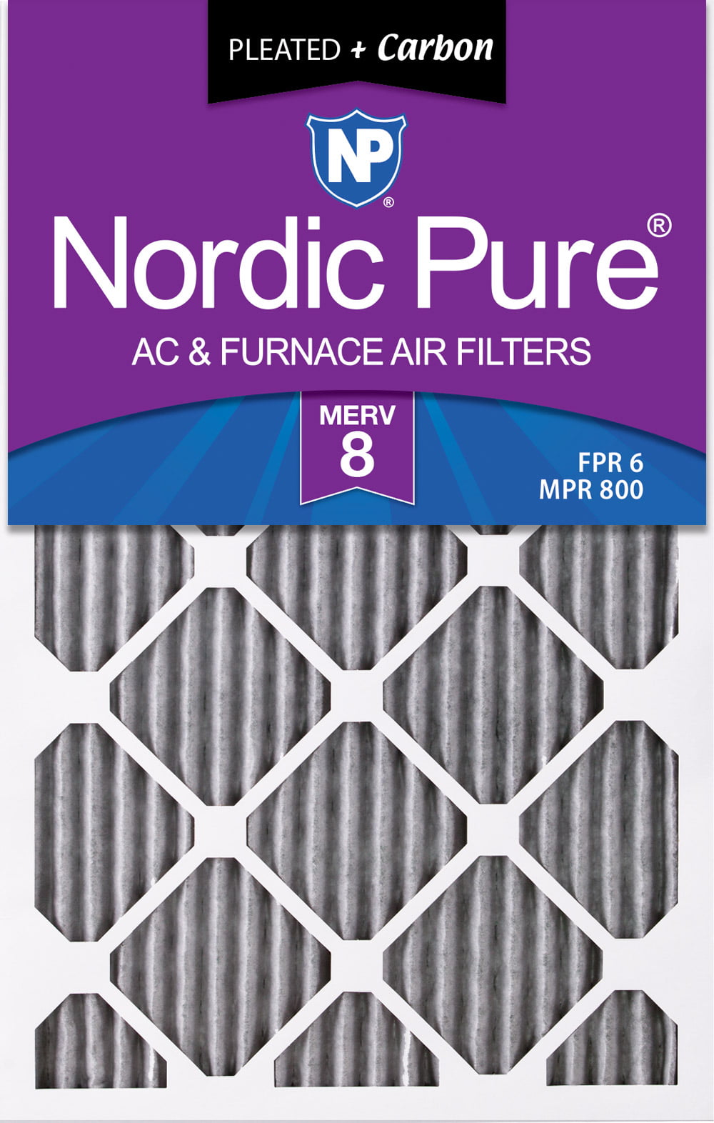 Nordic Pure 8x20x1 Exact MERV 12 Tru Mini Pleat AC Furnace Air Filters 6 Pack 