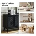 thumbnail image 3 of 4-door Wooden Storage Sideboard with Metal Handle Adjustable Feet Cabinet for Living Room Black, 3 of 7