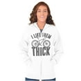 thumbnail image 3 of I Like Them Thick Fat Tires Cyclist Zip Up Hoodie Men's Women's Brisco Brands L, 3 of 6