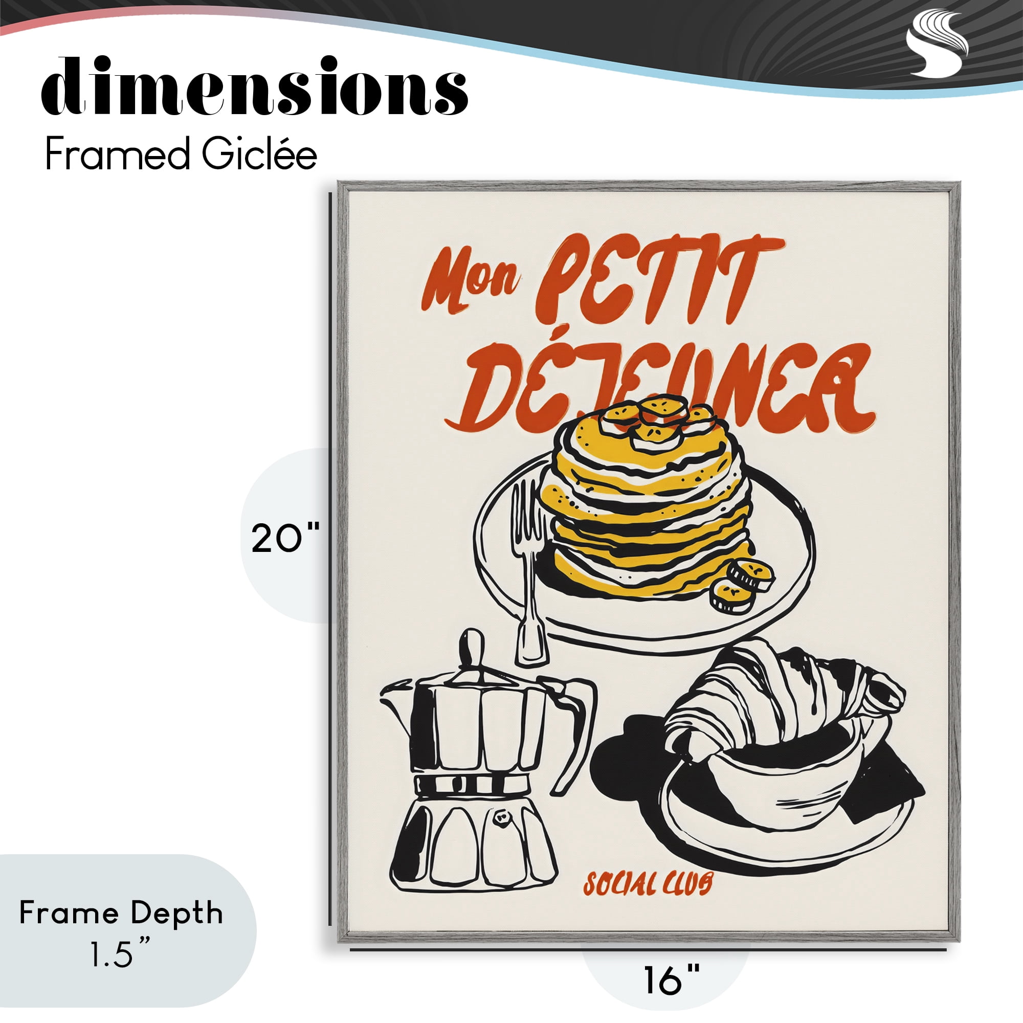 Stupell Industries My Breakfast Pancakes Spread Gray Framed Giclee Art, design by The Prints Vibe