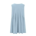 thumbnail image 6 of SnZhen Summer Dresses for Women 2024 VacationWomen Casual Loose Solid Pocket Pleated Sleeveeless V-Neck Dress, 6 of 7