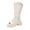 Beige, variant on Black Ladies Breathable Hollow Out Heeled Sandals Mesh Round Toe Open Toe Back Zipper Chunky Heel Spring Summer Casual Booties