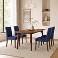 thumbnail image 3 of Upholstered Fabric Dining Chairs Set of 2 with Wood Legs, Modern Parsons Chairs with High Back for Kitchen, Dining Room, or Restaurant, Blue, 3 of 11