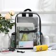 thumbnail image 3 of Large Capacity Transparent Backpack Casual Zipper Waterproof Clear Backpack School Bag Visible PVC Backpack Travel Bag for Women, 3 of 6