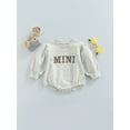 thumbnail image 3 of Douhoow Autumn Baby Girls Boys Bodysuit Infant Letters Print Long Sleeves Jumpsuit, 3 of 8