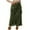 Army Green, variant on Maoxin Womens Skirts Women's Fashion Solid Color Elastic Waist Slit Cowboy Skirt ,Khaki,XL