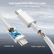 USB C Super Fast Charger for AT&T Maestro 3 45W Charger Super Fast Charging USB Type C PD PPS Charger with 6 FEET 5A Type-C Cable - White