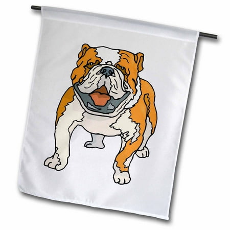 3dRose Cute and Cuddly Canine Brown English Bulldog - Garden Flag, 12 by 18-inch