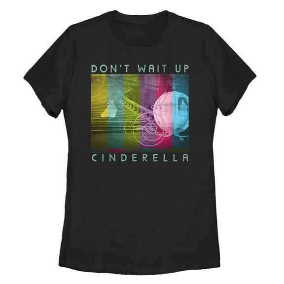 Women's Cinderella TV Glitch Stripe Graphic Tee Black X Large