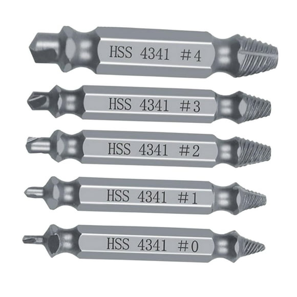 5pcs Stripped Screw Extractor Set and Damaged Screw Extractor , Broken Screw
