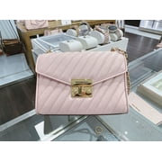 Michael Kors Medium Rose Quilted Leather MD Shoulder Flap Bag Powder Blush/Gold