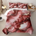 thumbnail image 2 of Homewish Red Marble Bed Spread Queen,Gold Metallic Queen Coverlet Set,3pcs, 2 of 7