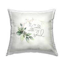 Stupell Industries Well With My Soul Phrase Square Decorative Printed Throw Pillow, 18 x 18