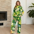 thumbnail image 4 of Xixirimido Green Clover Print Womens Sweatsuits 2 Piece Lounge Sets for St. Patrick's Day Fall Fashion Outfit Long Sleeve Sweatshirt Wide Leg Sweatpants Matching Tracksuit Sets, X-Large, 4 of 7