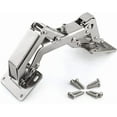 thumbnail image 4 of ABCISI 170 Degree Hinges, Frameless Cabinet Door Hinges, Hidden Hydraulic Adjustable Mounting Hinges, Soft Closing Stainless Steel Buffer Damping Wardrobe (1 Pair), 4 of 16