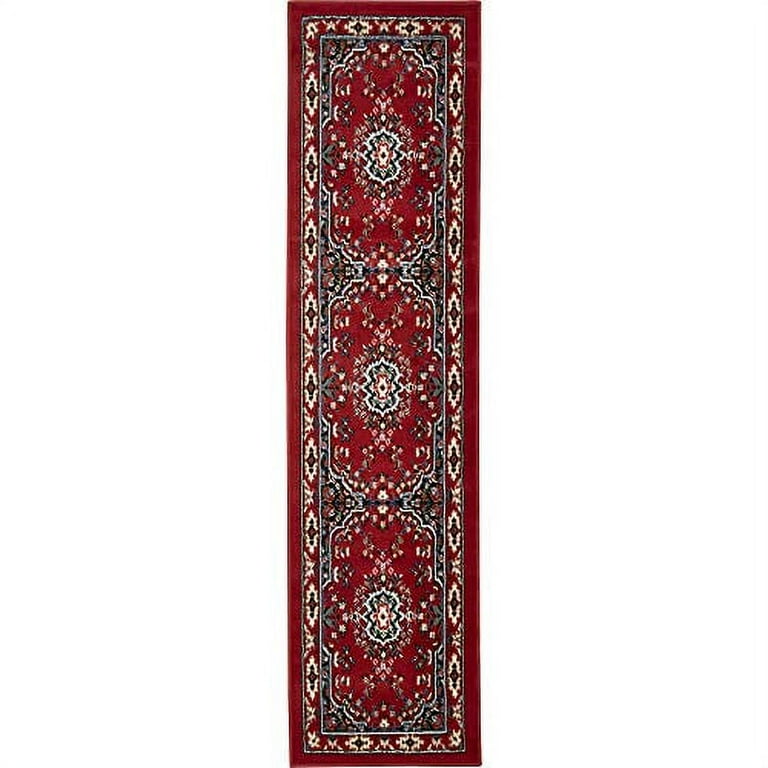 Silk Road Red 2 ft. x 7 ft. Medallion Runner Rug