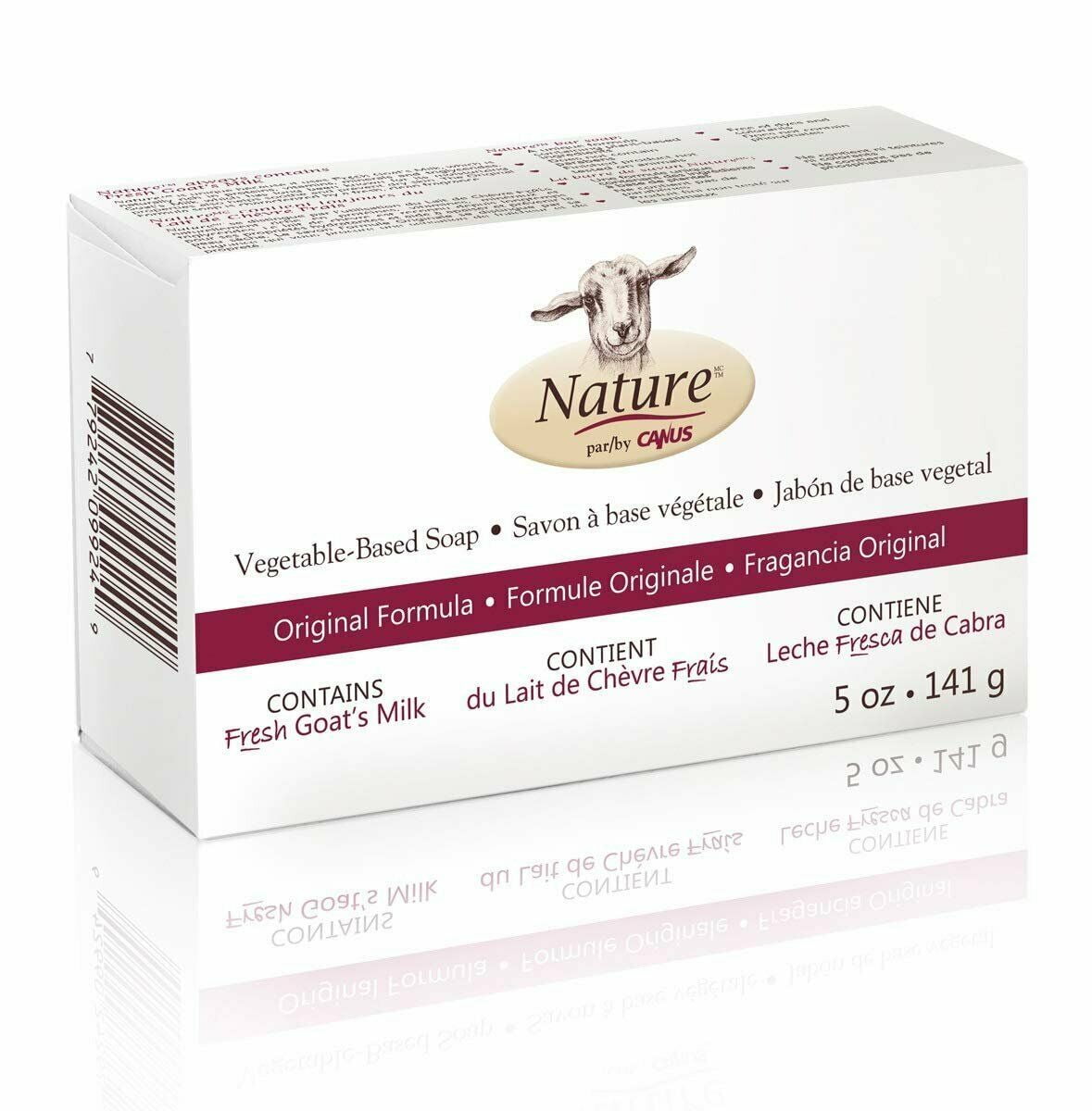 Canus Goat's Milk Original Fragrance Bar Soap with Fresh Canadian Goat Milk,  Pure Vegetable Base, 5 oz - Walmart Business Supplies, image size:1179x1200