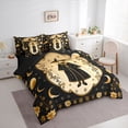 thumbnail image 2 of spefrowx Vintage Star Moon Witch Twin Bedding for Kids, Mandala Boho Floral Art Bedding Comforter Set, Black Reversible, 7-Piece, 2 of 6