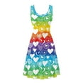 thumbnail image 4 of Renewold Heart Sleeveless Tank Dress for Beach Party Valentine's Day Gifts Rainbow Stripes Casual Dresses Gym Sports Athletic Sundress for Women Size XL, 4 of 6