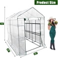 thumbnail image 2 of Greenhouse for Outdoors,Walk in 3-Tier 6 Shelves Green House w/ Roll-Up Zippered Door Anchors and Ropes,Waterproof & UV Protected Plant Garden Hot House for Garden Patio Backyard, 2 of 6