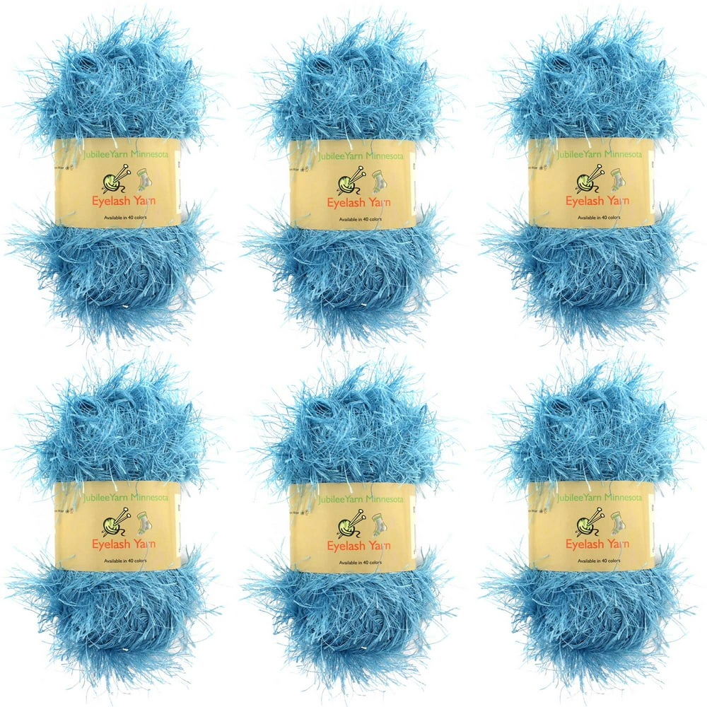 JubileeYarn Eyelash Yarn 50g 6 Skeins Turquoise