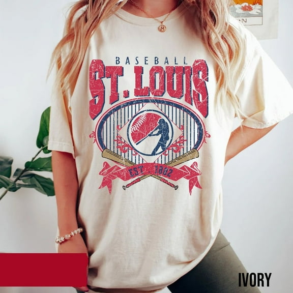 St. Louis Baseball Comfort Colors T-shirt | Vintage Style Cardinals Baseball Crewneck Shirt | St. Louis EST 1882 Shirt | Game Day