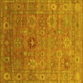 thumbnail image 1 of Ahgly Company Machine Washable Indoor Square Oriental Yellow Industrial Area Rugs, 5' Square, 1 of 4