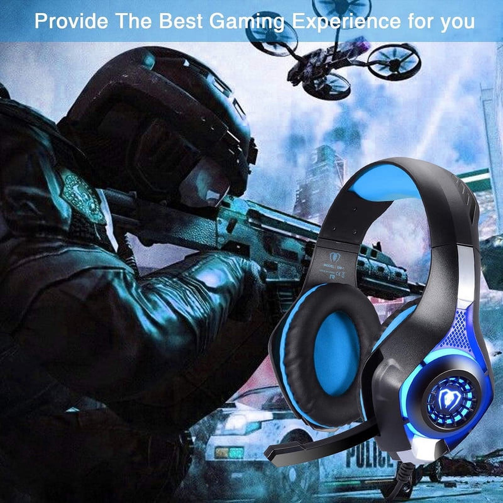 BlueFire Over-Ear Gaming Headset with Mic, Blue photo 5