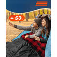 thumbnail image 4 of Double-Layer Flannel Sleeping Bag for Adults – XL Queen Size, 2-Person Rectangular All-Season Camping Bag with Zipper, 0 ° C Rated, Black and Red, 4 of 7