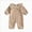 A77-Khaki, variant on Baby Romper with Hat Clothes Set, Long Sleeve Newborn Infant Baby Bodysuit