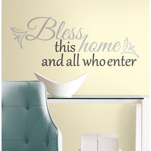 Wallhogs Bless This Home and All Who Enter Quote Wall Decal