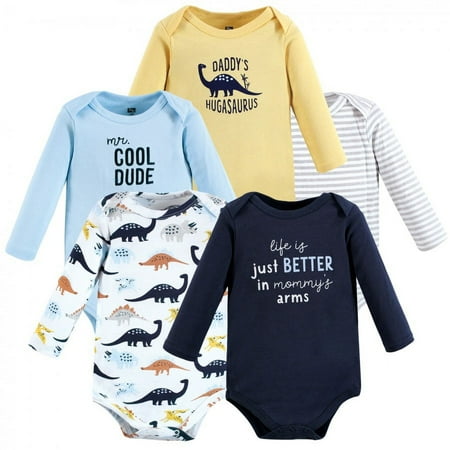 UPC: 0660168198065 | Hudson Baby Infant Boy Cotton Long-Sleeve Bodysuits Hugasaurus 0-3 Months