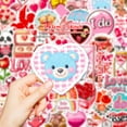 thumbnail image 3 of 50 Pcs Love Stickers For Scrapbooking Supplies, Vinyl Waterproof Stickers For Water Bottles Laptop Phones And Journals, Valentines Themed Stickers With Assorted Designs Like, 3 of 7