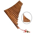 thumbnail image 4 of Handmade 15 Pipes Panpipes Wood Musical Woodwind Instrument, 4 of 8