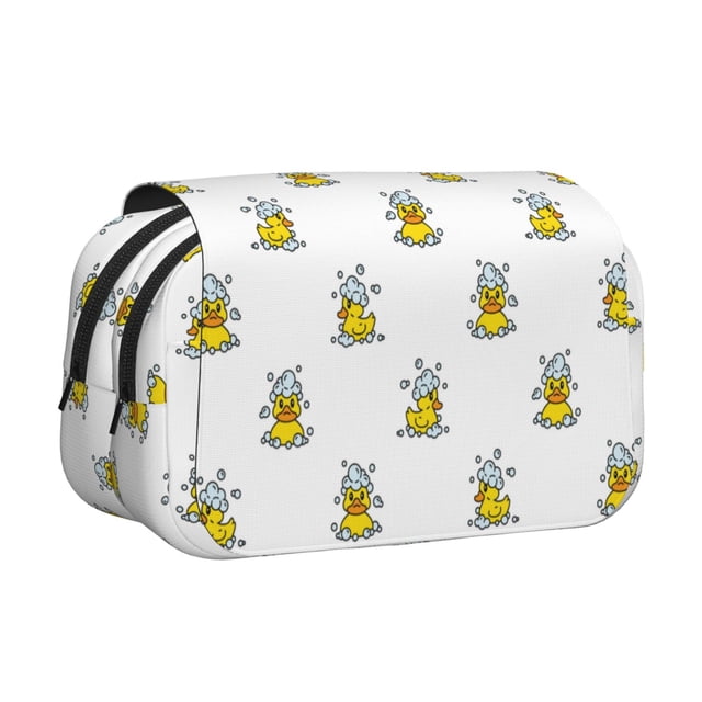 Easygdp Rubber Duck Showe para Estuche de Lápices con Tapa Flip, Suministros de Oficina y Universidad para Adolescentes y Adultos