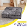 thumbnail image 2 of Almohada de suelo Sweet Home Collection, grande, cuadrada, gris, 6 pulgadas, 2 of 6