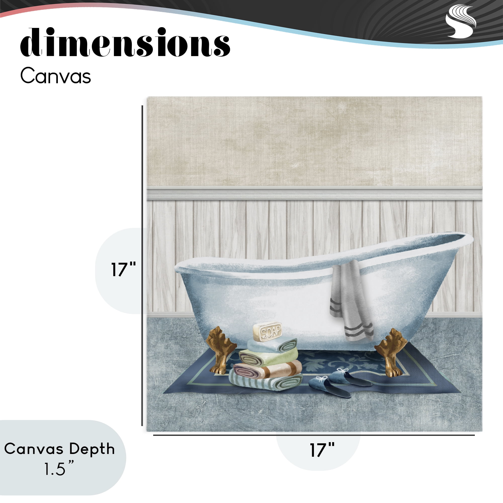 Stupell Industries Cozy Clawfoot Bathtub Spa Canvas Wall Art, design by Conrad Knutsen